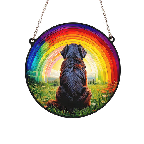 Bernese Mountain Dog Rainbow Bridge Stained Glass Effect Suncatcher